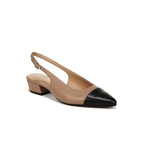 NEW Naturalizer Banks Slingback Cap Toe Leather Shoes Taupe Black Women's 10